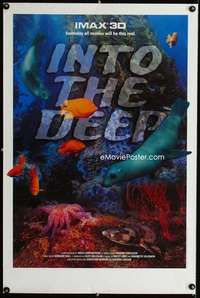 b070 INTO THE DEEP special IMAX movie poster '94 fish in 3-D!