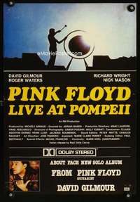 b056 PINK FLOYD Italian special movie poster '72 in Pompeii!