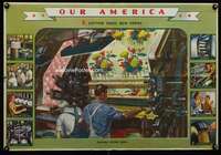 b147 OUR AMERICA special poster '43 printing cotton cloth