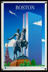 b044 BOSTON INDEPENDENCE AIR travel poster '05 Air travel!