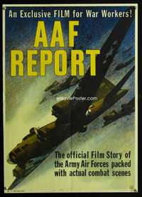 b022 AAF REPORT war movie poster '44 Army Air Force!