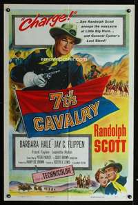 c857 7th CAVALRY one-sheet movie poster '56 Randolph Scott, Barbara Hale