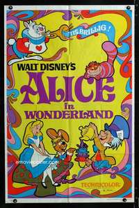 c850 ALICE IN WONDERLAND one-sheet movie poster R81 psychedelic artwork!
