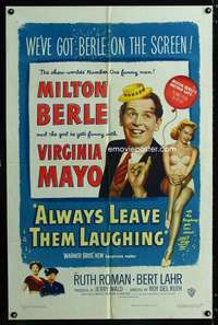 c844 ALWAYS LEAVE THEM LAUGHING one-sheet movie poster '49 Berle, Mayo