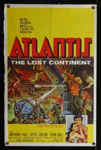 c832 ATLANTIS THE LOST CONTINENT one-sheet movie poster '61 George Pal