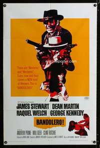 c826 BANDOLERO style B one-sheet movie poster '68 Raquel Welch, Dean Martin