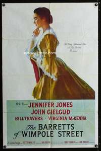 c824 BARRETTS OF WIMPOLE STREET one-sheet movie poster '57 Jennifer Jones