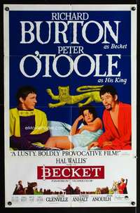 c818 BECKET style B one-sheet movie poster '64 Richard Burton, Peter O'Toole