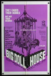 c802 BIG DOLL HOUSE one-sheet movie poster '71 Pam Grier, sexy caged girls!