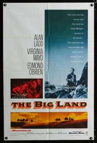 c799 BIG LAND one-sheet movie poster '57 Alan Ladd, Virigina Mayo, O'Brien