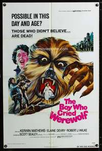 c777 BOY WHO CRIED WEREWOLF one-sheet movie poster '73 Kerwin Mathews