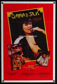 c736 CHINA & SILK one-sheet movie poster '84 smuggling,murder,money & sex!