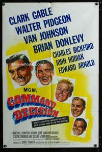 c728 COMMAND DECISION one-sheet movie poster '48 Clark Gable, Pidgeon