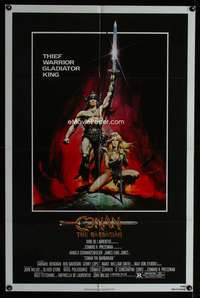c726 CONAN THE BARBARIAN one-sheet movie poster '82 Schwarzenegger