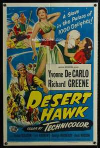 c704 DESERT HAWK one-sheet movie poster '50 sexy Yvonne De Carlo!