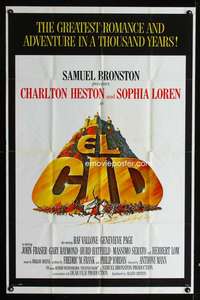 c694 EL CID one-sheet movie poster '61 Charlton Heston, Sophia Loren