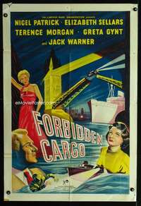 c674 FORBIDDEN CARGO English one-sheet movie poster '56 Nigel Patrick