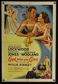 c539 LOOK BEFORE YOU LOVE English one-sheet movie poster '48 Henry Fox art!