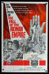 c689 FALL OF THE ROMAN EMPIRE one-sheet movie poster '64 Sophia Loren