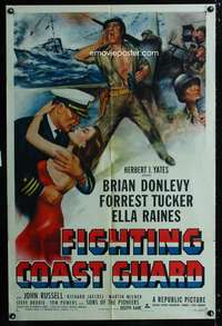 c686 FIGHTING COAST GUARD one-sheet movie poster '51 Donlevy, Tucker