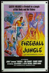 c683 FIREBALL JUNGLE one-sheet movie poster '69 hot rods and hot babes!