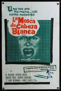 c678 FLY Spanish/U.S. one-sheet movie poster '58 Vincent Price, classic sci-fi!