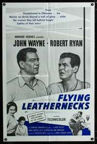 c676 FLYING LEATHERNECKS military one-sheet movie poster R60s John Wayne