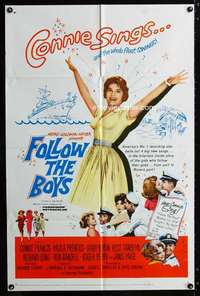 c675 FOLLOW THE BOYS one-sheet movie poster '63 Connie Francis sings!