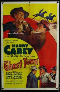 c665 GHOST TOWN one-sheet movie poster R48 Harry Carey stone litho!