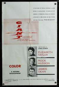 c663 GIANT military one-sheet movie poster '56 James Dean, Liz Taylor, Hudson