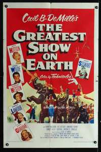 c653 GREATEST SHOW ON EARTH one-sheet movie poster '52 DeMille, Heston