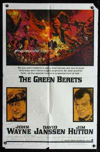 c650 GREEN BERETS one-sheet movie poster '68 John Wayne, David Janssen