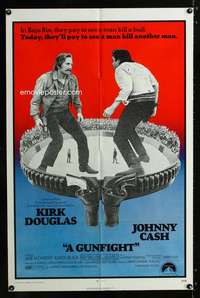 c649 GUNFIGHT one-sheet movie poster '71 Kirk Douglas vs Johnny Cash!
