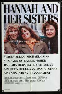 c646 HANNAH & HER SISTERS one-sheet movie poster '86 Woody Allen, Farrow