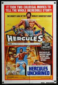 c636 HERCULES /HERCULES UNCHAINED one-sheet movie poster '73 Steve Reeves