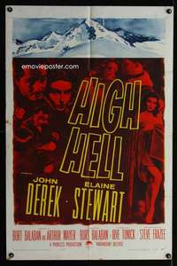 c633 HIGH HELL one-sheet movie poster '58 John Derek wants Elaine Stewart!