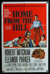 c630 HOME FROM THE HILL one-sheet movie poster '60 Robert Mitchum, Parker