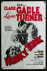 c628 HONKY TONK one-sheet movie poster R55 Clark Gable, Lana Turner