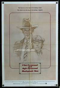 c627 HONKYTONK MAN one-sheet movie poster '82 Clint & Kyle Eastwood!