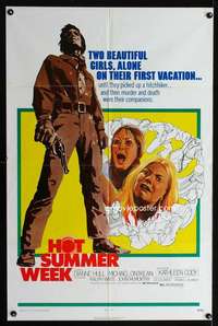 c626 HOT SUMMER WEEK one-sheet movie poster '72 murderous hitchhiker!