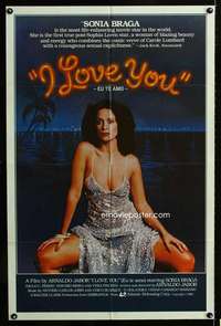 c616 I LOVE YOU one-sheet movie poster '82 sexy Brazilian Sonia Braga!