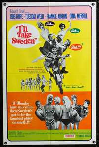 c614 I'LL TAKE SWEDEN one-sheet movie poster '65 Bob Hope, Tuesday Weld