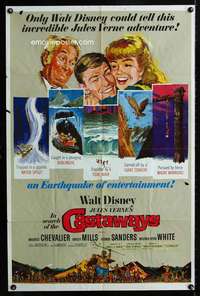 c611 IN SEARCH OF THE CASTAWAYS one-sheet movie poster '62 Hayley Mills