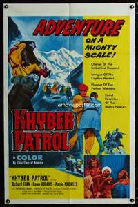 c581 KHYBER PATROL one-sheet movie poster '54 Richard Egan, Dawn Addams