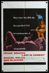 c568 LADY IN CEMENT one-sheet movie poster '68 Frank Sinatra, sexy Raquel!