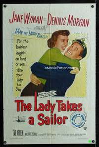 c567 LADY TAKES A SAILOR one-sheet movie poster '49 Jane Wyman, Morgan