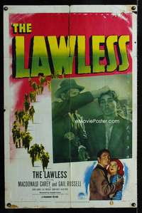 c561 LAWLESS one-sheet movie poster '50 Macdonald Carey, Gail Russell