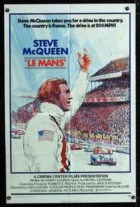 c559 LE MANS one-sheet movie poster '71 Steve McQueen, car racing!