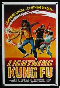 c552 LIGHTNING KUNG FU one-sheet movie poster '80 lightning quick & deadly!