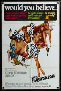 c550 LIQUIDATOR one-sheet movie poster '66 Rod Taylor, Bob Peak artwork!